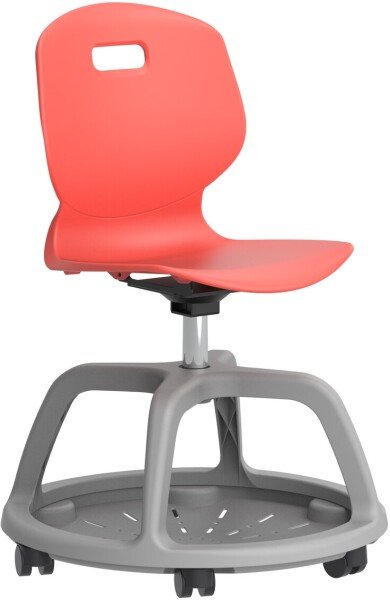Arc Community Swivel Chair - 470mm Seat Height - Coral