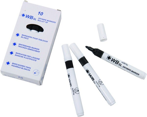 Spaceright Black Junior Dry Wipe Marker Pens