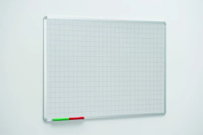 Spaceright 50mm Square Markings Writing White Boards - 2400 x 1200mm
