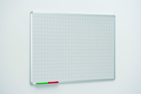 Spaceright 50mm Square Markings Writing White Boards - 900 x 600mm