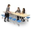 Spaceright 12 Seat Rectangular Mobile Folding Table Seating Units - 685mm High