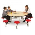Spaceright 8 Seat Round Mobile Folding Table Seating Unit - 685mm High