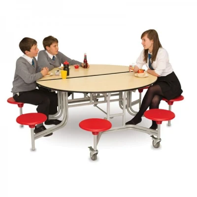 Spaceright Round Mobile Folding Table Seating Unit