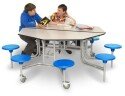 Spaceright 8 Seat Octagonal Mobile Folding Table Seating Unit - 685mm High