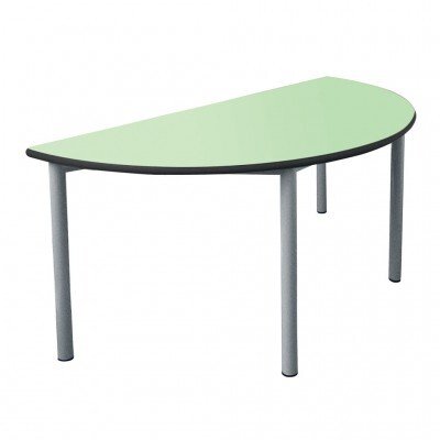Metalliform Semi-Circular Meeting Room Table - PU Edge - 1200mm