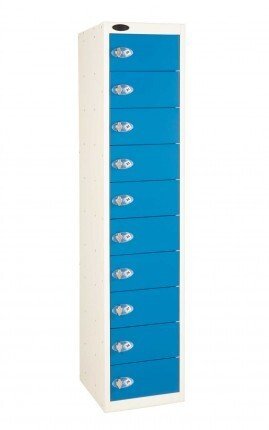 Probe Ten Door Single Steel Lockers - 1780 x 380 x 460mm - Blue (Similar to RAL 5019)