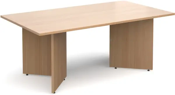 Dams Arrow Head Leg Rectangular Boardroom Table 1800 x 1000mm - Beech