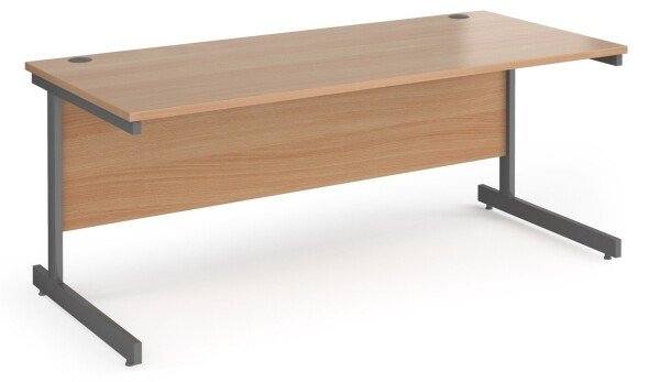 Dams Contract 25 Rectangular Desk with Single Cantilever Legs - 1800 x 800mm - Beech