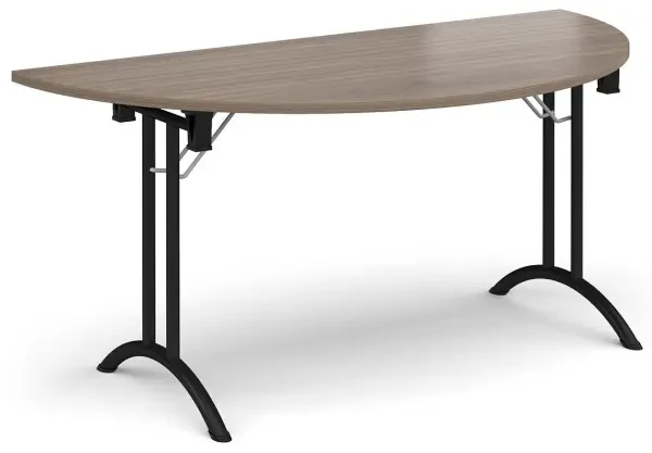Dams Semi Circular Folding Table with Curved Foot Rails - Barcelona Walnut