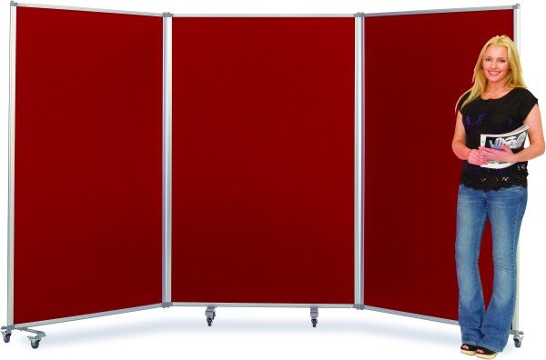 Spaceright Tri Screen Mobile Partitions And Display - Red