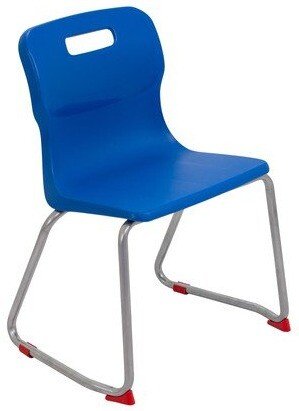 Titan Skid Base Classroom Chair - (8-11 Years) 380mm Seat Height - Blue