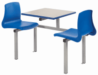 Metalliform Two Seater Canteen Table & Chairs