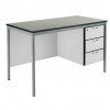 Metalliform Teachers 3 Drawer Fully Welded Frame Desk 1200mm x 600mm - MDF Edge