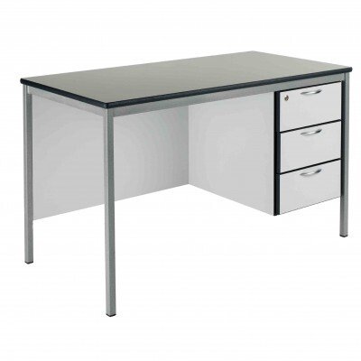 Metalliform Teachers 3 Drawer Fully Welded Frame Desk 1200 x 750mm - MDF Edge
