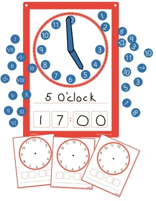 Edtech Dry Wipe Clock Faces - Pack of 10