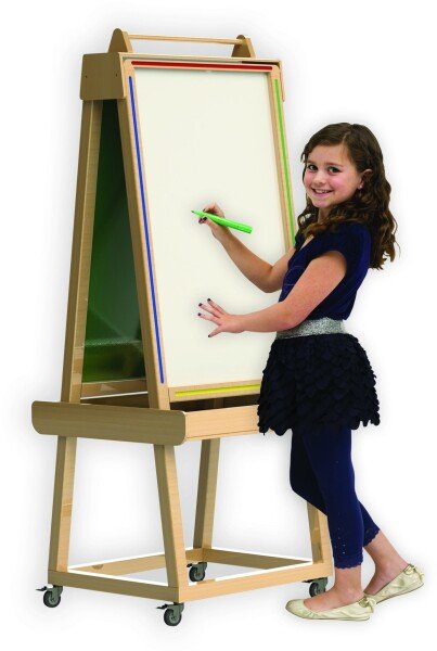 Spaceright Little Acorns Solid Wood 'Play 'N' Learn Chalk and White Board