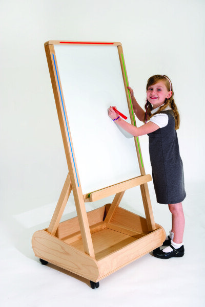 Spaceright Little Acorns Solid Wood 'Store 'N' Write' White Board with Storage Box