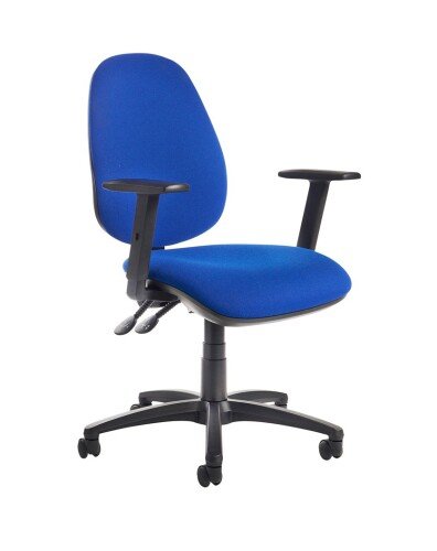 Dams Jota High Back Operator Chair with Adjustable Arms - Blue