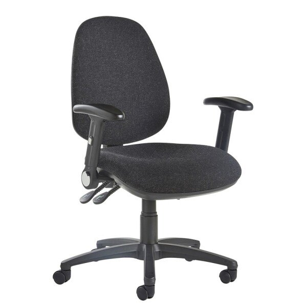 Dams Jota High Back Operator Chair with Folding Arms - Black