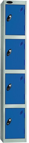 Probe 4 Door Single Steel Locker - 1780 x 305 x 305mm - Blue (Similar to RAL 5019)