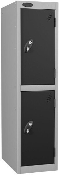 Probe Low Single Two Door Steel Lockers - 1210 x 305 x 305mm - Black (RAL 9004)