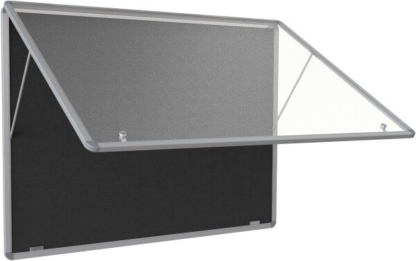 Spaceright Accents FlameShield Top Hinged Noticeboard - 1200 x 1200mm - Charcoal