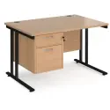 Dams Maestro 25 Rectangular Desk with Twin Cantilever Legs and 2 Drawer Fixed Pedestal - 1200 x 800mm