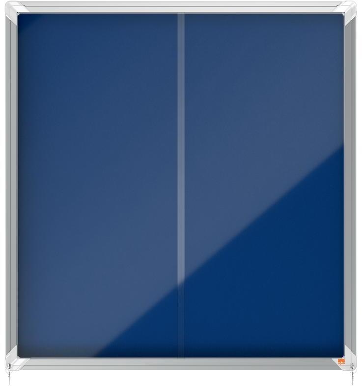 Nobo Premium Plus Felt Lockable Notice Board 12 x A4 Blue Just For