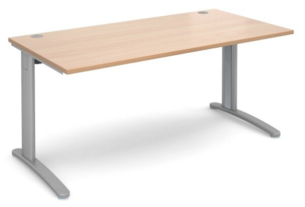 Dams TR10 Rectangular Desk with Cable Managed Legs - 1600mm x 800mm - Beech