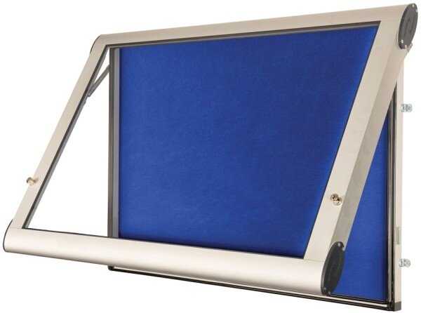 Spaceright Premium FlameShield Internal Showcase - 1005 x 735mm - Aluminium Frame & Blue Felt