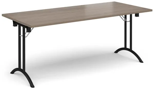 Dams Rectangular Folding Leg Table with Curved Foot Rails 1800 x 800mm - Barcelona Walnut