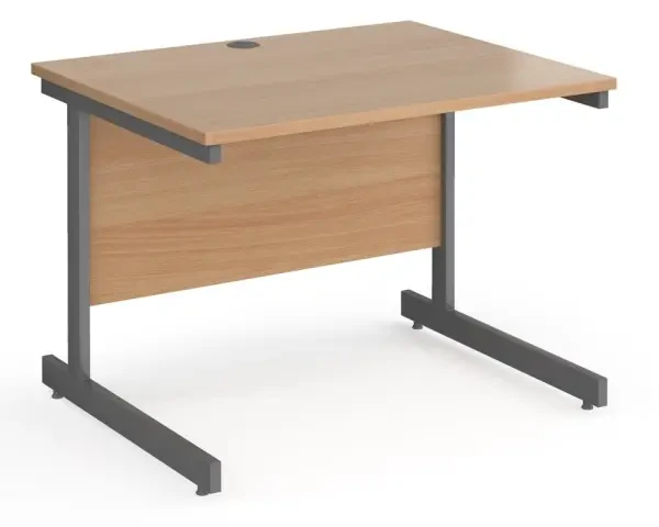 Dams Contract 25 Rectangular Desk with Single Cantilever Legs - 1000 x 800mm - Beech