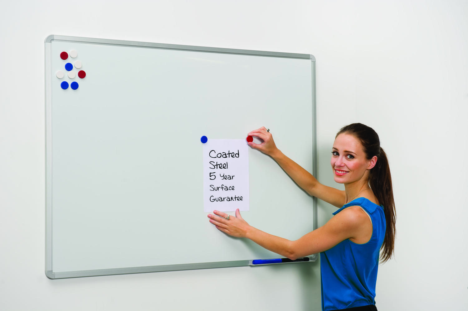 Spaceright Coated Steel Writing White Boards 1800 x 1200mm Just For