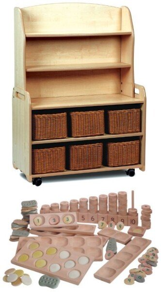 Millhouse Welsh Dresser Display Storage with 6 Baskets & Indoor Maths Kit