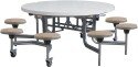 Spaceright 8 Seat Primo Round Mobile Folding Table with Stools