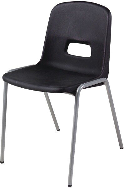 Hille GH20 Stacking Chair with Silver Frame - Seat Height 260mm - Black