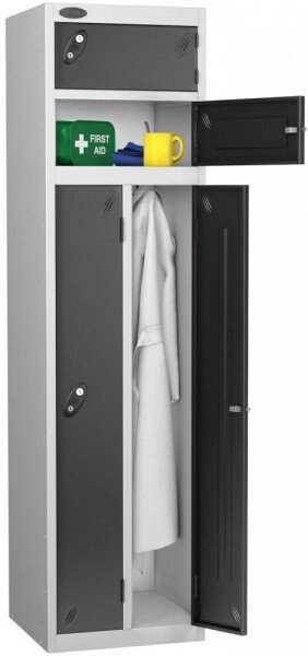 Probe Two Person Nest of Two Lockers - 1780 x 460 x 460mm - Black (RAL 9004)