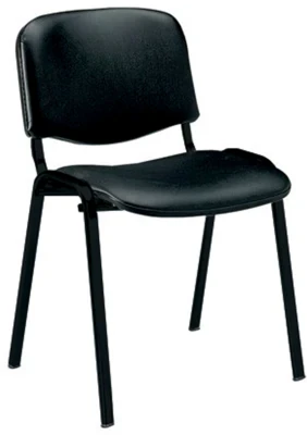 Nautilus Black Framed Stackable Conference/Meeting Chair - Black Vinyl