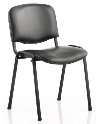 Dynamic ISO Black Frame Stacking Vinyl Chair