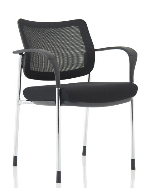 Dynamic Brunswick Deluxe Mesh Back Chrome Frame Chair With Arms - Black