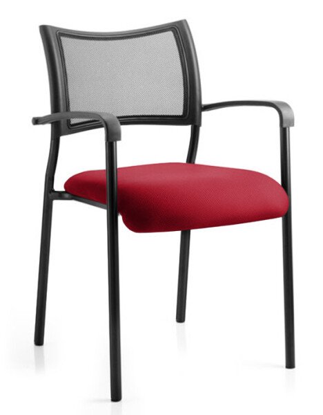 Dynamic Brunswick Chair Bespoke Fabric Black Frame With Arms - Camira Phoenix Belize