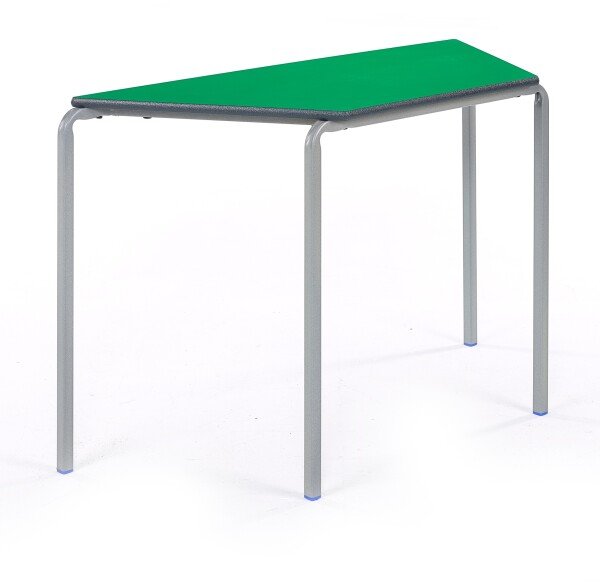 Metalliform Crushed Bent Trapezoidal Table - PU Edge - 1200 x 600mm