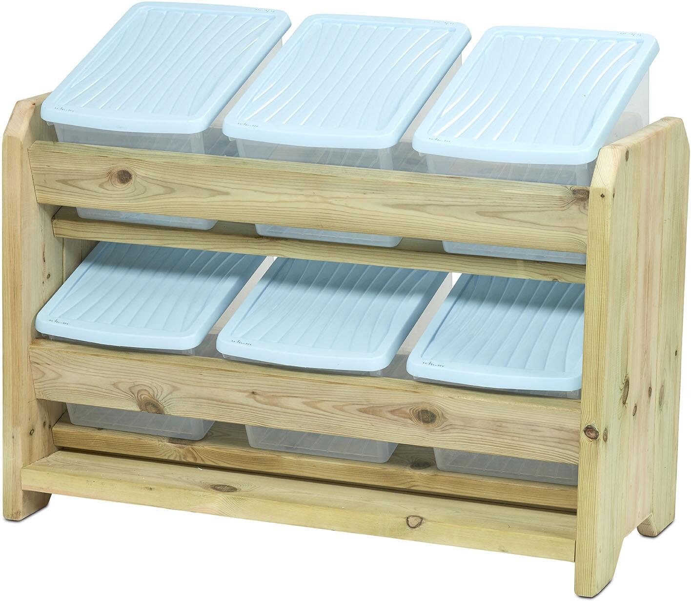 Millhouse Outdoor Tilt Tote with 6 Clear Tubs and Lids Just For Schools