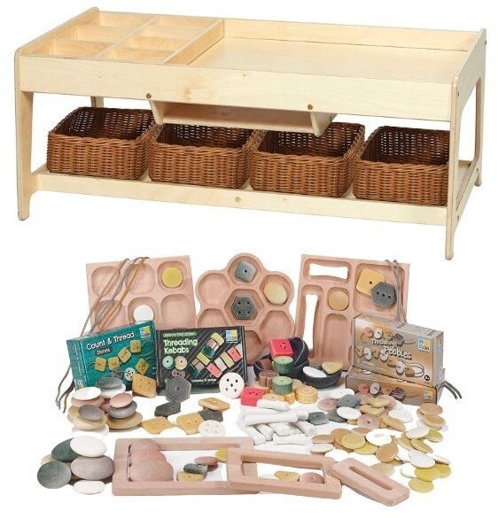 Millhouse Investigative Play Table & 4 Baskets Plus Loose Parts Kit
