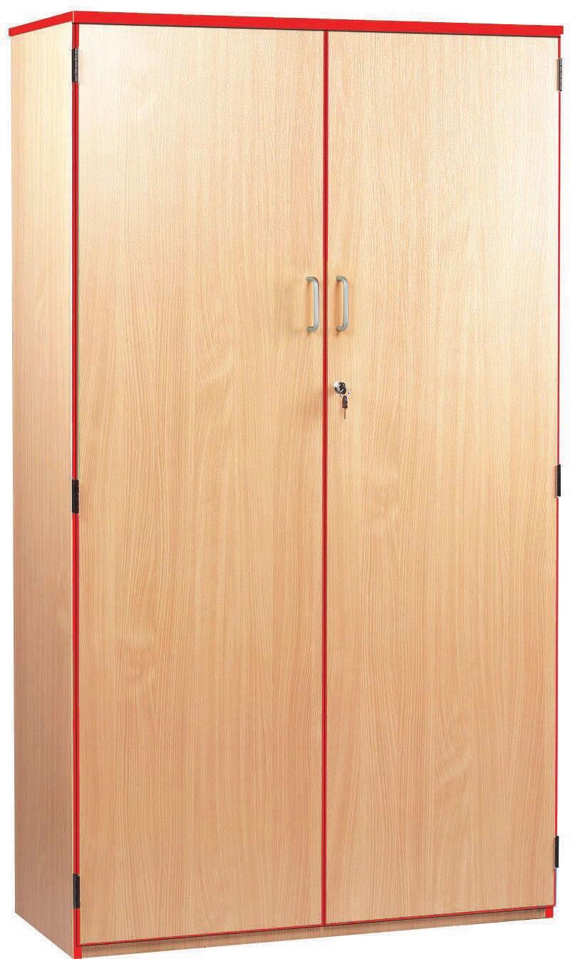 Coloured Edge Stock Cupboard With 1 Fixed and 4 Adjustable Shelves