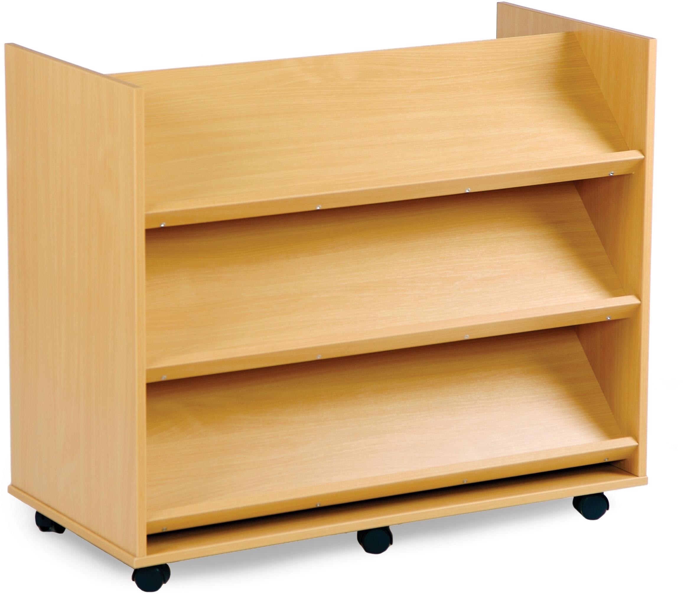 Monarch Library Unit With 3 Angled Shelves Each Side Just For Schools