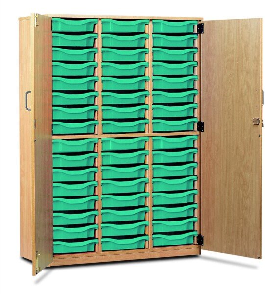 Monarch 48 Shallow Tray Storage Cupboard with Lockable Doors - Turquoise