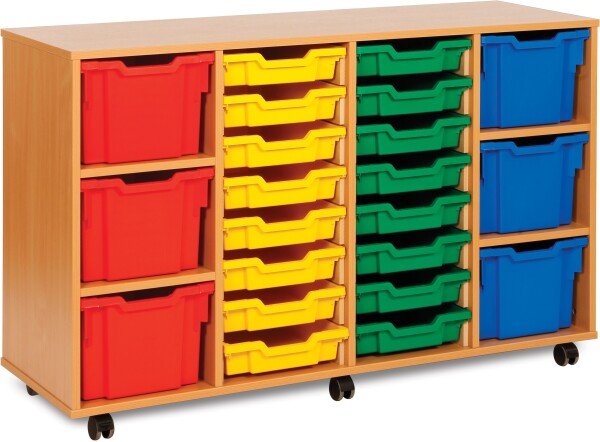 Monarch Classic Tray Storage Unit 16 Shallow and 6 Extra Deep Tray Units Without Doors