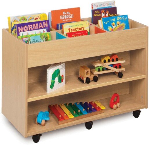 Monarch Double Sided 6 Bay Kinderbox with 1 Fixed Shelf Each Side