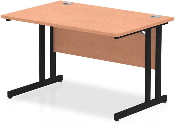 Dynamic Impulse Rectangular Desk with Twin Cantilever Legs - 1200mm x 600mm - Beech